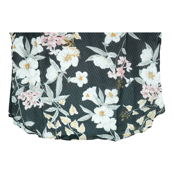 NWOT Isaac Mizrahi Live Black Floral Design Cold Shoulder Lined Blouse Size 10 - Picture 5 of 5